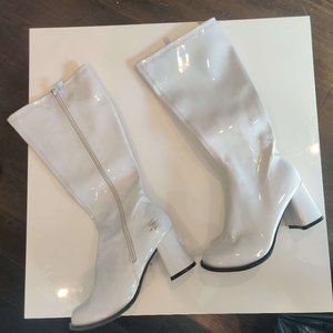 Ellie, White Calf Boots
